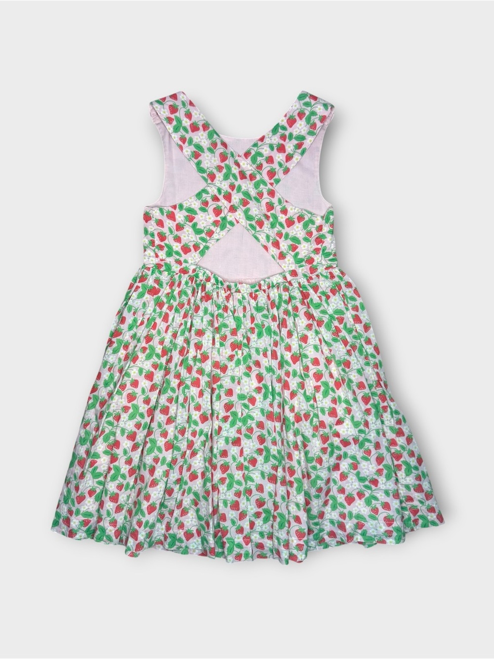 Mini Boden Strawberry Vine Floral Pattern Pink Dress - Picture 3 of 7